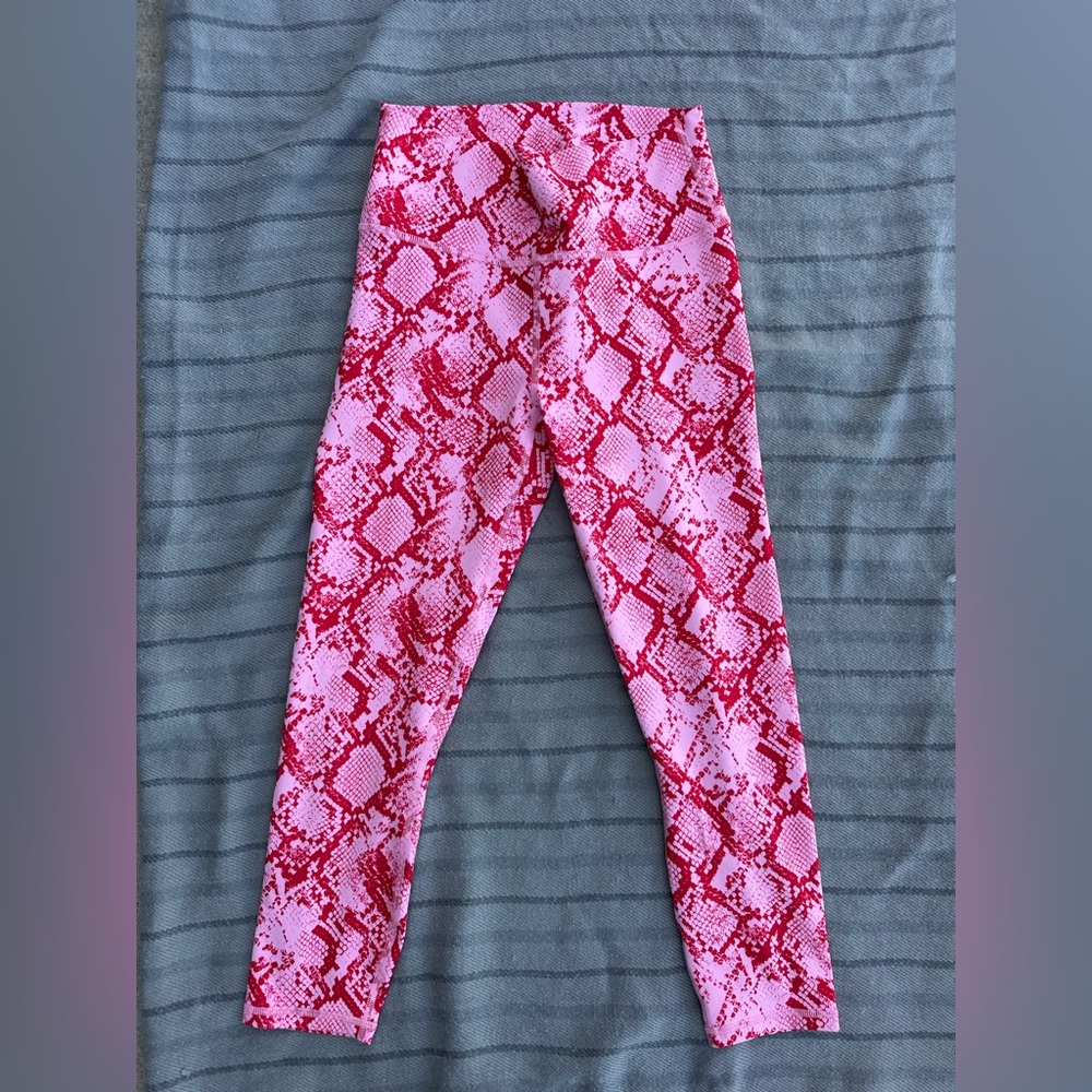 Fabletics Powerhold Pink and Red Snake Print Legging - Picture 3 of 6
